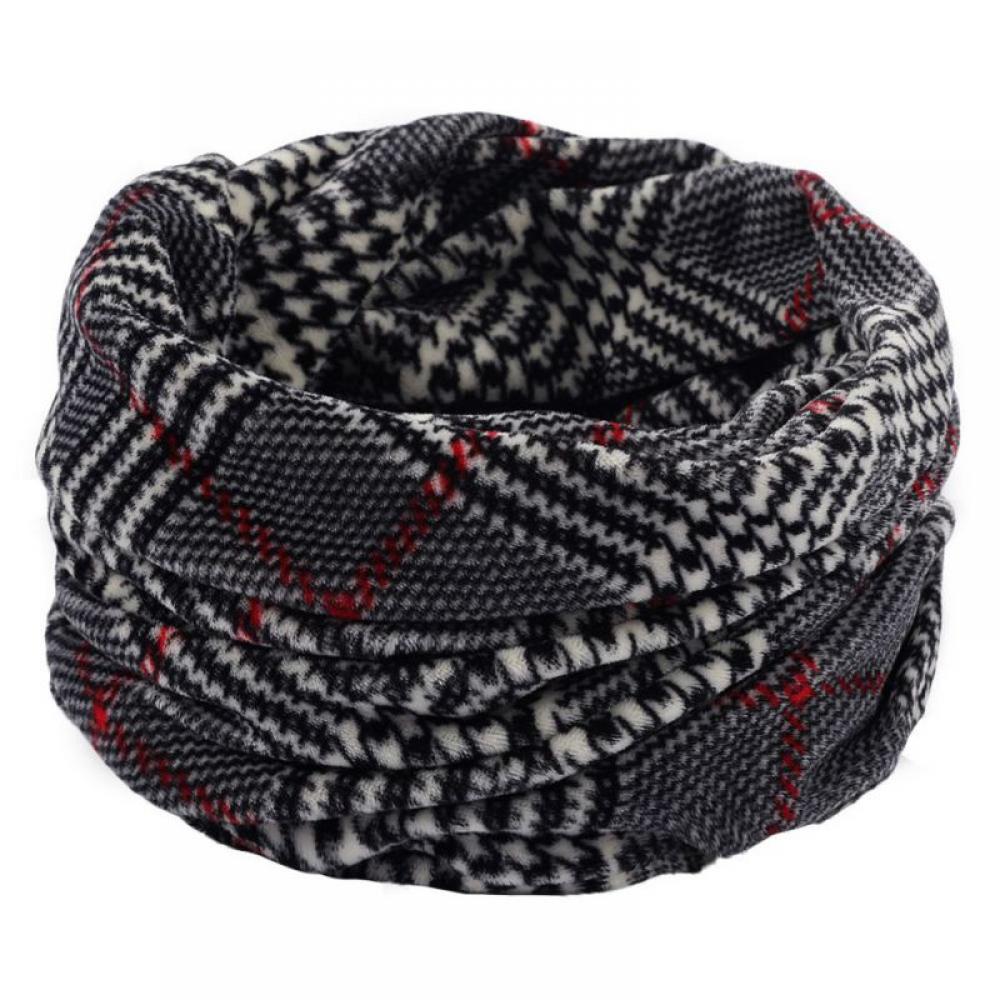 Harsh Winter Double-Layer Soft Fleece Lined Thick Knit Neck Warmer Circle Scarf Windproof for Women Men